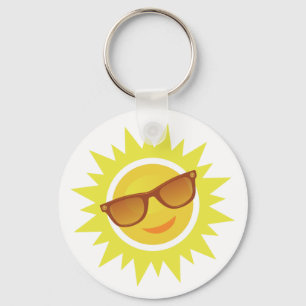 Porte-clés Soleil avec lunettes de soleil