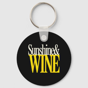 Porte-clés Soleil Et Vin Citation Amusante De Boisson D'été A