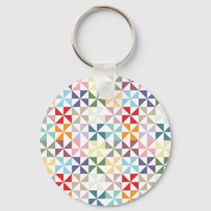 Porte-clés Soleil géométrique coloré