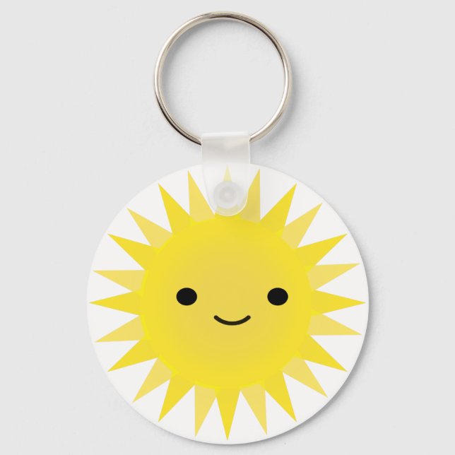 Porte-clés Soleil souriant Cute Kawaii (Recto)