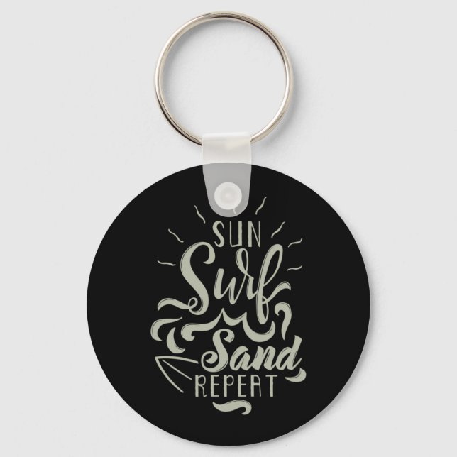 Porte-clés Soleil Surf Sable Répéter (Recto)