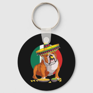 Porte-clés Sombrero English Chien Chien Chien Mexique Drapeau