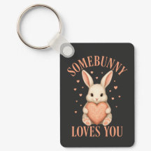 Somebunny Loves You Cute Bunny on Dark Charcoal