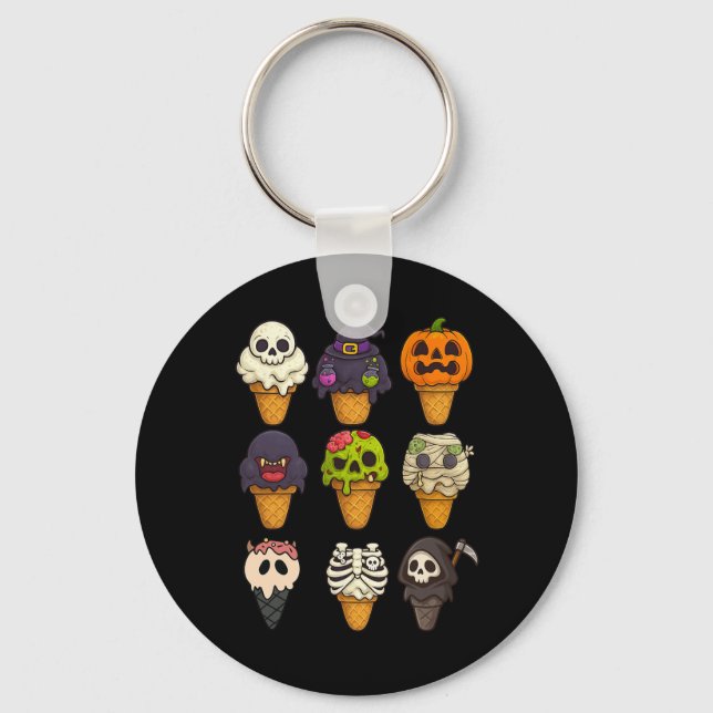 Porte-clés Sommerween Skeleton Zombie Citrouille maman crème  (Recto)