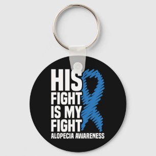 Porte-clés Son combat est mon combat Blue Ribbon Alopecia