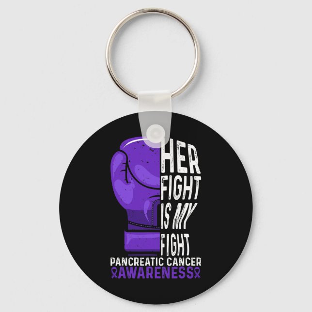 Porte-clés Son combat est Mon combat Conscience du cancer du  (Recto)