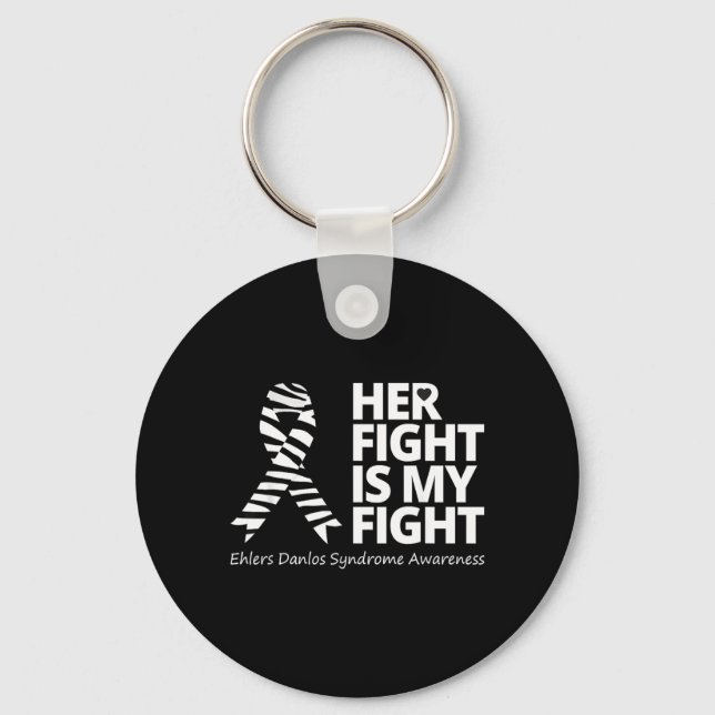 Porte-clés Son combat est mon combat Ehlers Danlos Sensibilis (Recto)