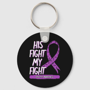 Porte-clés Son Combat Est Mon Combat Epilepsie Seizure Purple