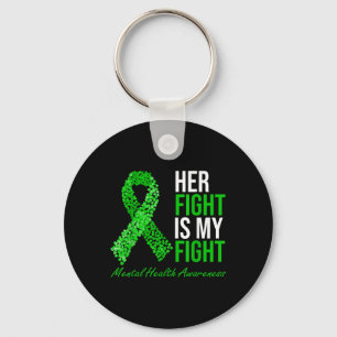 Porte-clés Son combat est mon combat Green Ribbon santé menta