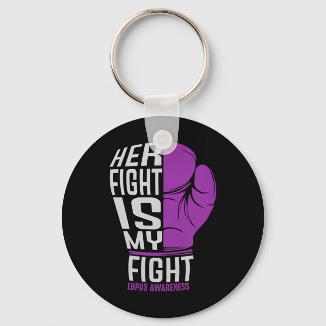 Porte-clés Son Combat Est Mon Combat - Sle Lupus Sensibilisat (Recto)