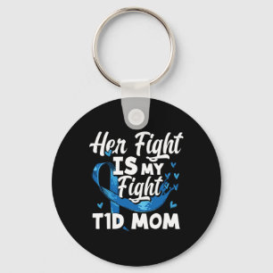 Porte-clés Son Combat Est Mon Combat T1d Maman Sensibilisatio