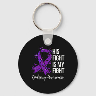 Porte-clés Son combat est My Fight Epilepsy Awareness 1