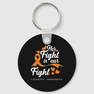 Porte-clés Son Combat Est Notre Combat Orange Ribbon Leukemia