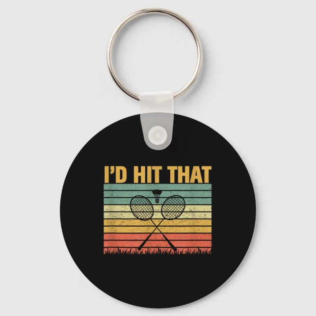Porte-clés Son Dans Mon Volant de badminton Adn Racket Badmin (Recto)