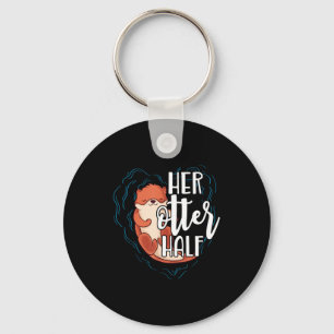 Porte-clés Son demi Otter pun couple romantique Saint Valenti