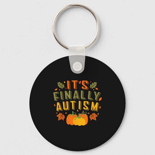 Porte-clés Son Finalement Autisme Automne automne Thankgiving (Recto)