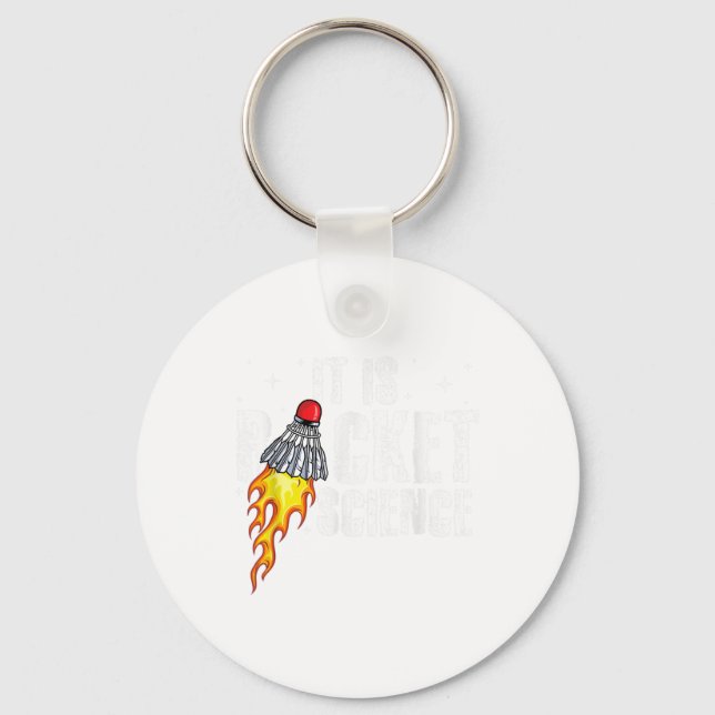 Porte-clés Son Racket Science Graphisme Badminton Player Shut (Recto)