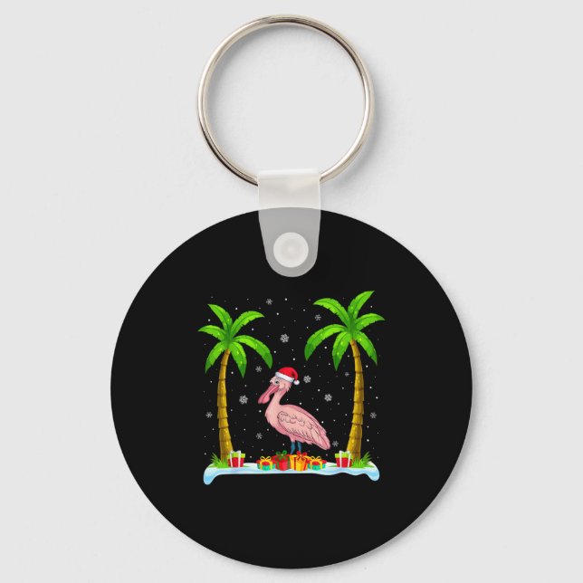 Porte-clés Sonbill Santa Hat Palm Tree Beach Xmas Pajama  (Recto)