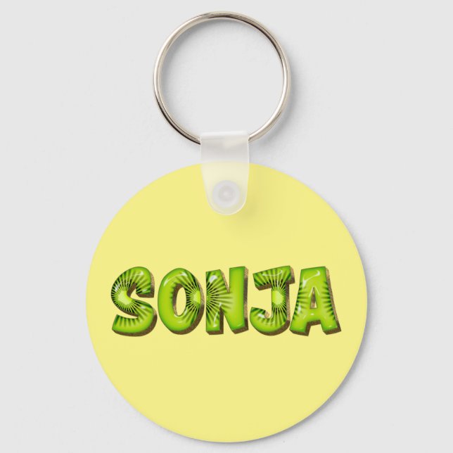 Porte-clés Sonja Name Kiwi Design (Recto)