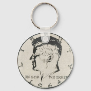 Porte-clés Sonnerie de touche JFK demi-dollar