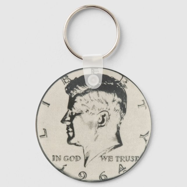 Porte-clés Sonnerie de touche JFK demi-dollar (Recto)