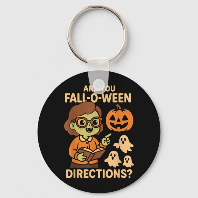 Porte-clés sont drôles les directions de la Ween d'automne pr (Recto)