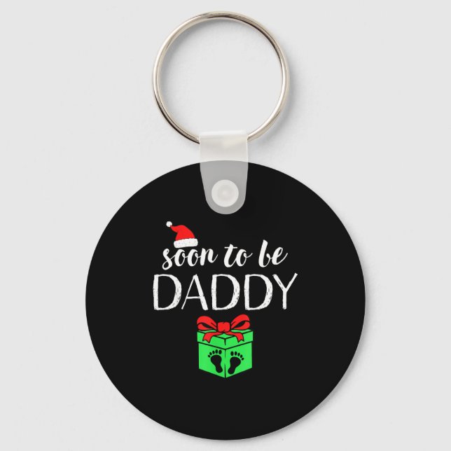 Porte-clés Soon To Be Daddy Christmas Funny Pregnancy Announc (Recto)