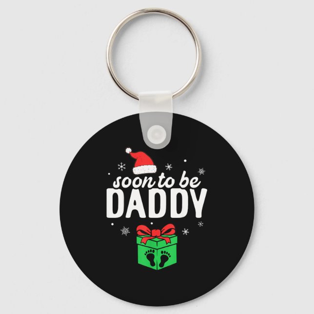Porte-clés Soon To Be Daddy Christmas Funny Pregnancy Announc (Recto)