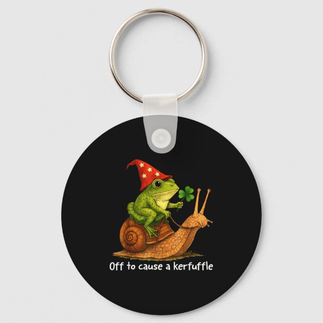 Porte-clés Sorcier grenouille fantaisiste partant pour causer (Recto)