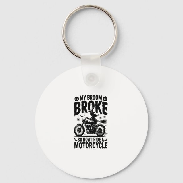 Porte-clés Sorcière à moto Halloween (Recto)