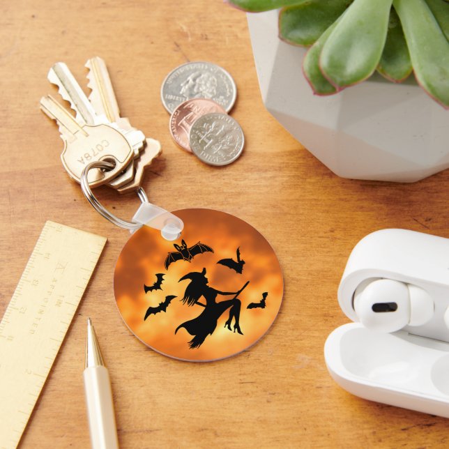 Porte-clés Sorcière Chauves-Souris Lune  (Bureau)