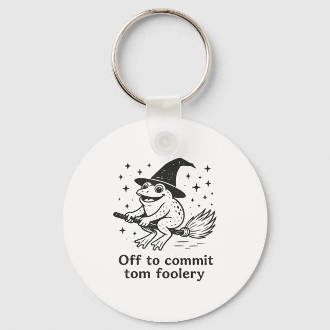 Porte-clés Sorcière De Grenouille D'Halloween Pour Commettre  (Recto)