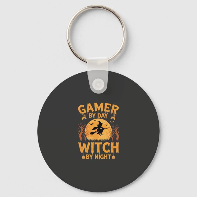 Porte-clés Sorcière de jeu Halloween Conception de jeu (Recto)