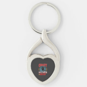 Porte-clés Sorcière d'Halloween folle balai volant design d'h