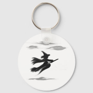 Porte-clés Sorcière Monter Son Balai Peint Design
