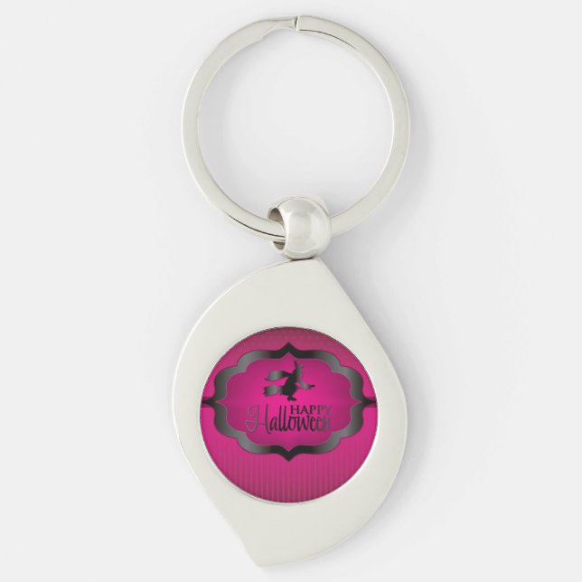 Porte-clés Sorcière rose d'Halloween (Devant)