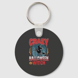 Porte-clés Sorcierère de Halloween folle balai volant design 