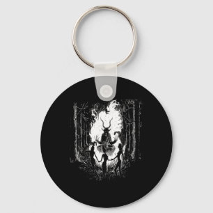 Porte-clés Sorcières Dansant Avec Baphomet Occulte Sorcière G