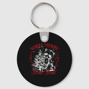 Porte-clés Sorta Merry Sorta Feral Funky Christmas Raccoon Xm