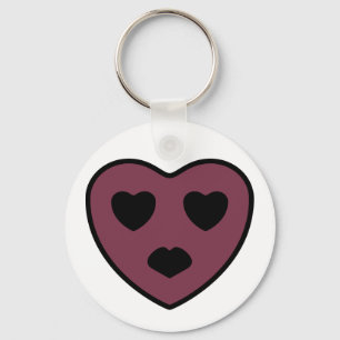 Porte-clés Sortie visage coeur