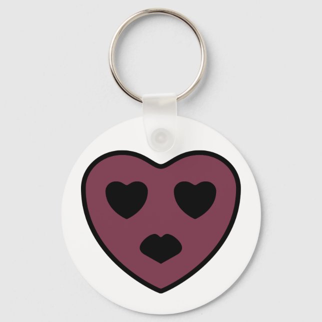 Porte-clés Sortie visage coeur (Recto)