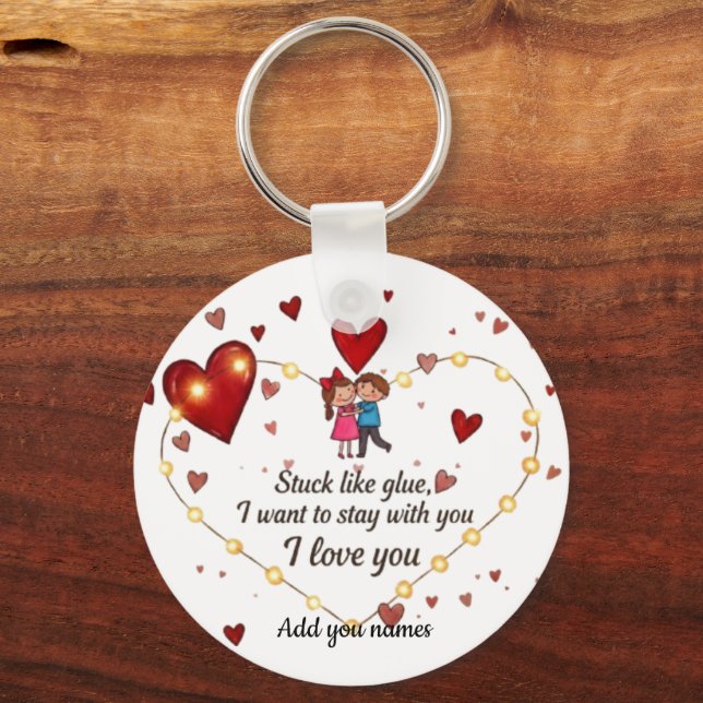 Porte-clés  Sortilège d'amour romantique mignon  (Recto)