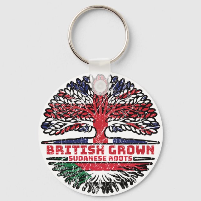 Porte-clés Soudan Soudanese Uk United Kingdom British Tree (Recto)