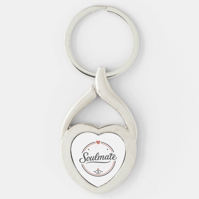 Porte-clés Soulmate Retro Love Minimal(Light) Couple Matching (Devant)