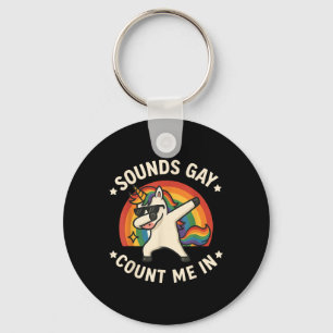 Porte-clés Sounds Gay Count Me Dans Unicorn Dabbing Lgbt Prid