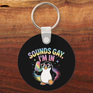 Porte-clés Sounds Gay I'm In Pride Moth Design - Penguin