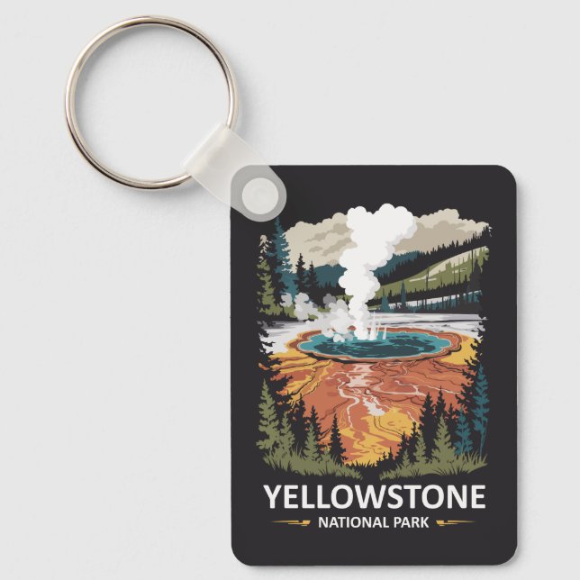 Porte-clés Source chaude du parc national de Yellowstone  (Recto)