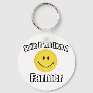 Porte-clés Souriez si vous aimez un agriculteur