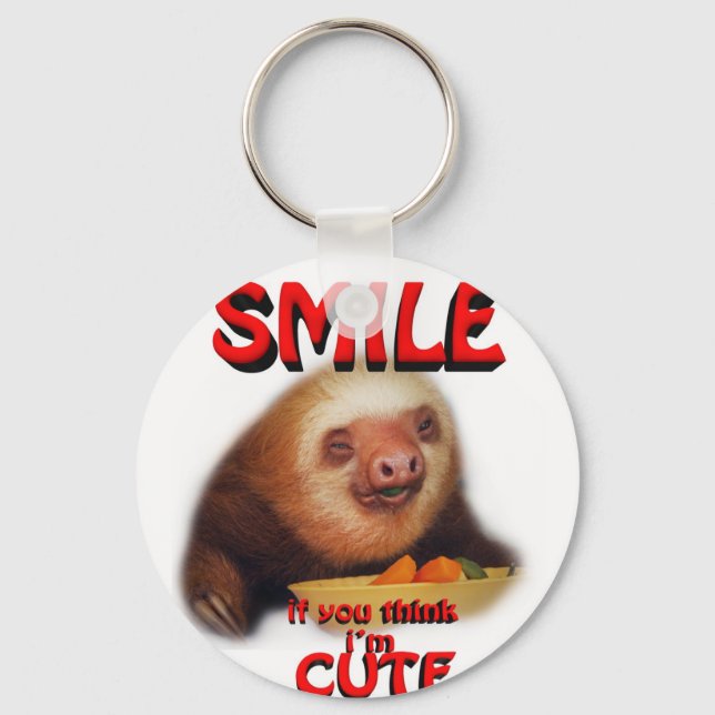 Porte-clés souriez si vous pensez que je suis mignon. (Recto)