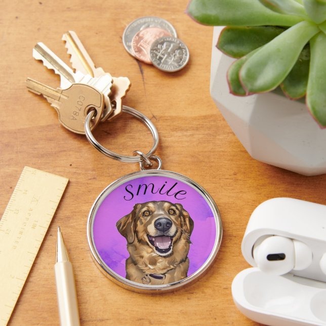 Porte-clés Sourire avec un chiot (Bureau)